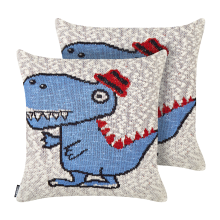 Set of 2 Decorative Cushions GAMBIR 45 x 45 cm Cotton Blue