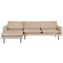 Corner Sofa 4 Seater VINTERBRO Velvet Beige Right Hand