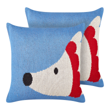 Set of 2 Decorative Cushions PASHOT 45 x 45 cm Cotton Blue