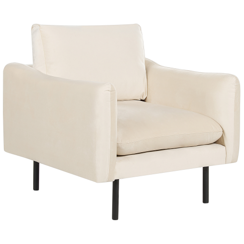 Beliani Armchair VINTERBRO Velvet Light Beige