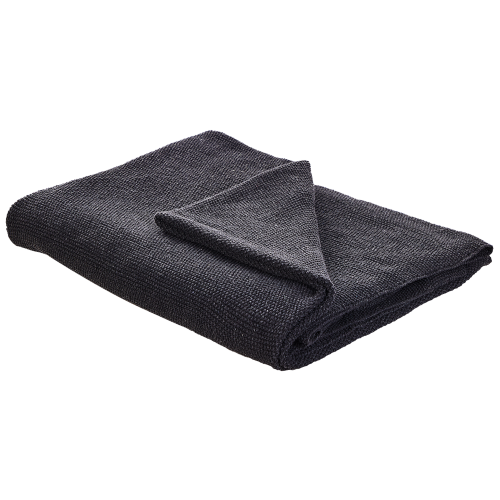 Beliani Blanket ASAKA Cotton 130 x 180 cm Dark Grey