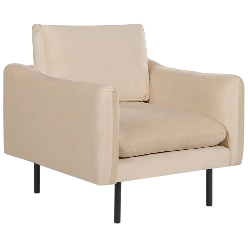 Beliani Armchair VINTERBRO Velvet Beige