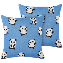 Set of 2 Decorative Cushions TALOKAN 45 x 45 cm Cotton Blue