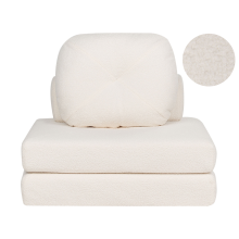 Single Sofa Bed OLDEN Boucle White