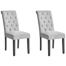 Set of 2 Dining Chairs VELVA Fabric Grey