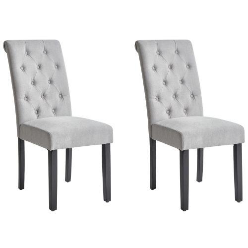 Beliani Set of 2 Dining Chairs VELVA Fabric Grey