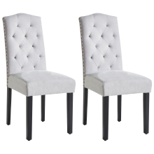 Set of 2 Dining Chairs SHIRLEY Fabric Grey