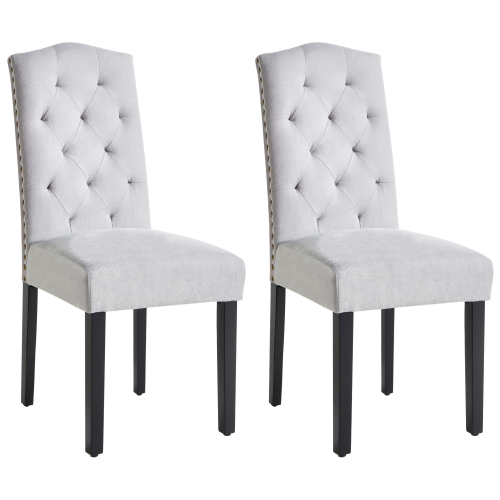 Beliani Set of 2 Dining Chairs SHIRLEY Fabric Grey
