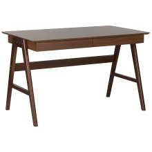 Home Office Desk SHESLAY 120 cm 70 cm with Drawers Dark Brown