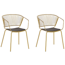 Set of 2 Dining Chairs RIGBY Metal Gold