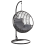 Beliani Hanging Chair with Stand ASPIO PE Rattan Black 1