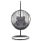 Beliani Hanging Chair with Stand ASPIO PE Rattan Black 4