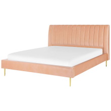 Bed Velvet MARVILLE 180 x 200 cm (EU Super King) Peach Pink