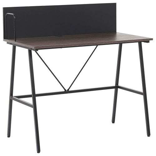 Beliani Home Office Desk HASTINGS 100 cm 52 cm Brown/ Black