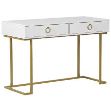 Console Table WESTPORT 115 cm 50 cm with Drawers White/ Gold