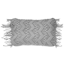 Throw Cushion KIRIKKALE 30 x 45 cm Cotton Grey Geometric Pattern