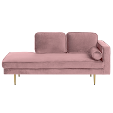 Right-Hand Chaise Longue MIRAMAS Velvet Pink