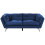 Beliani Sofa 3 Seater LENVIK Velvet Navy Blue 1