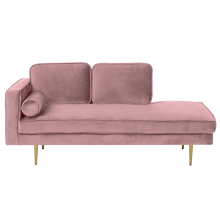 Left-Hand Chaise Longue MIRAMAS Velvet Pink
