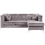 Beliani Corner Sofa 3 Seater FLEN Velvet Grey Left Hand 1