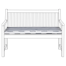 Bench Seat Pad Cushion VIVARA 112 x 54 cm Navy Blue