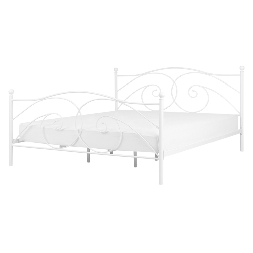 Beliani Bed Metal DINARD 140 x 200 cm (EU Double) White