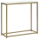 Beliani Console Table DELANO Tempered Glass Marble/ Gold 1