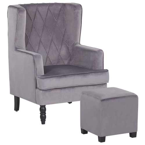 Beliani Armchair SANDSET Velvet Grey