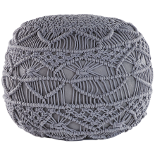Pouffe Macramé KAYSERI Cotton Grey