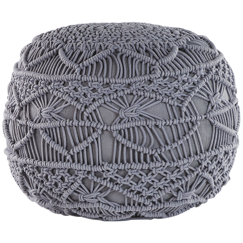 Beliani Pouffe Macramé KAYSERI Cotton Grey
