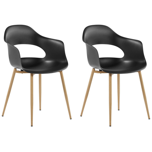 Beliani Set of 2 Dining Chairs UTICA Black