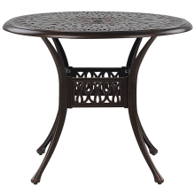 Outdoor Dining Table for 4 ANCONA 90 cm 90 cm Metal Dark Brown