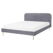 Bed Velvet FLAYAT 160 x 200 cm (EU King Size) Grey