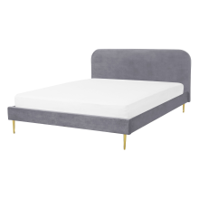 Bed Velvet FLAYAT 140 x 200 cm (EU Double) Grey