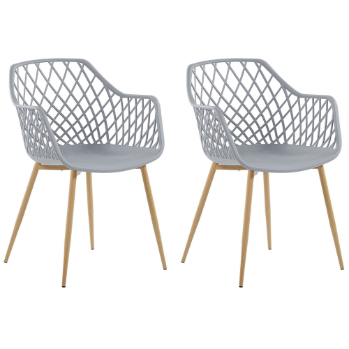 Beliani Set of 2 Dining Chairs NASHUA Light Grey