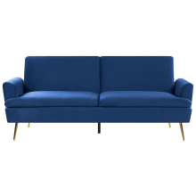 Sofa Bed 3 Seater VETTRE Velvet Navy Blue