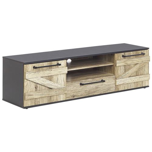 Beliani TV Stand SALTER Brown/Black