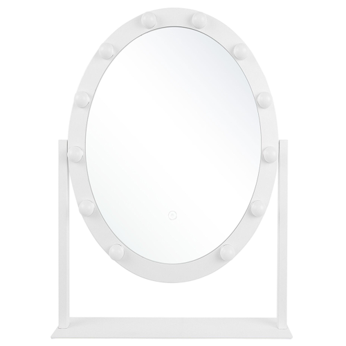 Beliani Dressing Table Mirror LED ROSTRENEN White