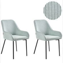 Set of 2 Dining Chairs LOVERNA Corduroy Mint Green