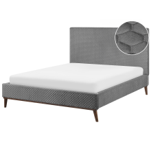 Bed Velvet BAYONNE 140 x 200 cm (EU Double) Light Grey