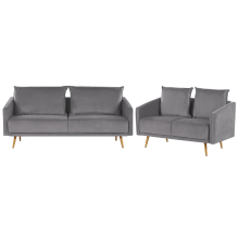 Living Room Set 5 Seater MAURA Velvet Grey