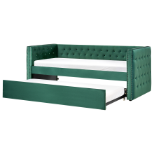 Trundle Bed Velvet GASSIN 90 x 200 cm (EU Single) Emerald Green