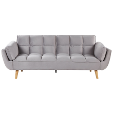 Sofa Bed 3 Seater ASBY Velvet Light Grey