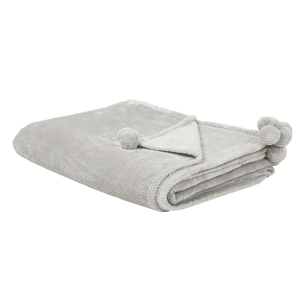 Photos - Duvet Beliani Blanket SAITLER 200 x 220 cm Light Grey 