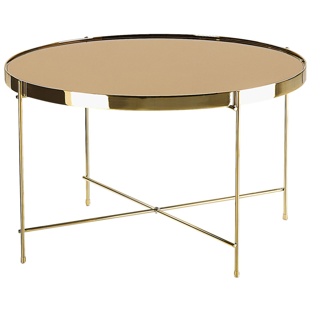 B&Q - Coffee Table Lucea Tempered Glass Gold - Image 2