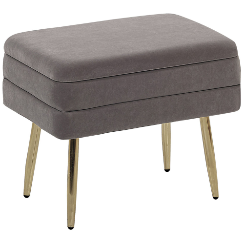 Beliani Upholstered Storage Bench ODESSA Velvet Grey