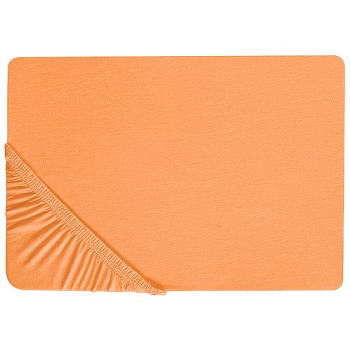 Beliani Fitted Sheet JANBU 90 x 200 cm Cotton Orange