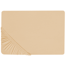 Fitted Sheet JANBU 180 x 200 cm Cotton Beige