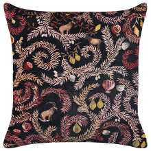 Throw Cushion RICINUS 45 x 45 cm Velvet Black Oriental Pattern