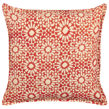 Throw Cushion CEIBA 45 x 45 cm Cotton Red Geometric Pattern